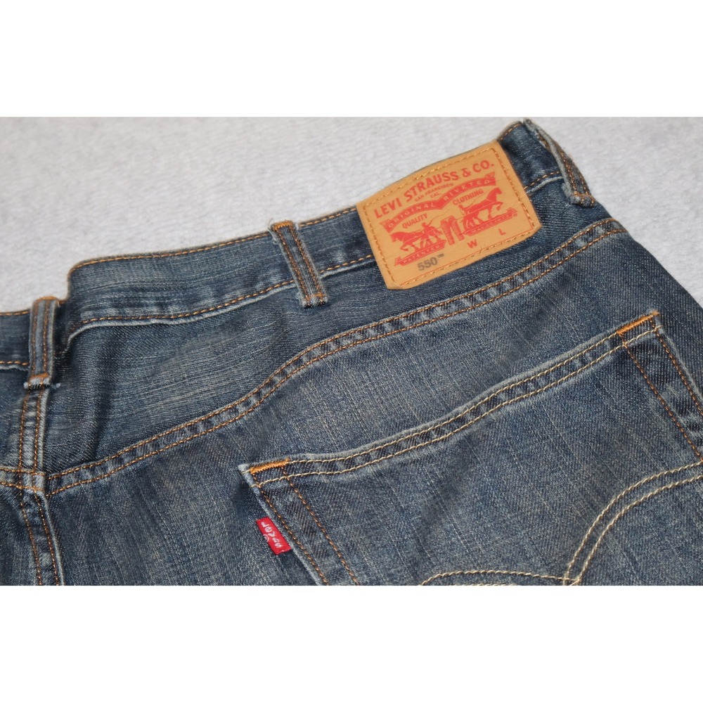 Levi's Strauss 550 Jeans Mens 44x30 Blue Relaxed Fit Denim Cotton